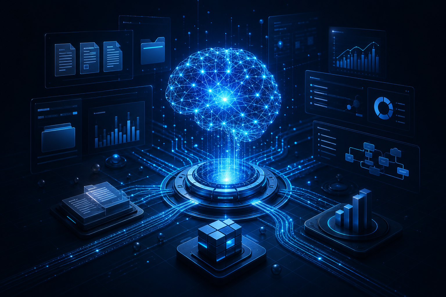 Visual de inteligencia artificial empresarial